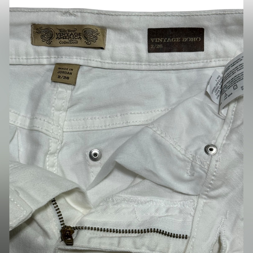 Nine West Vintage America White Stretch Jeans Size 2 Skinny - Picture 11 of 15